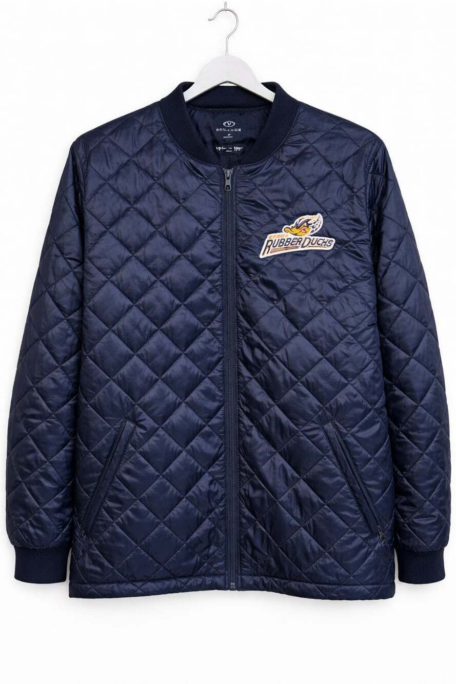 Akron Rubberducks Windbreaker Jacket Embroidered Logo Medium New Men's D25